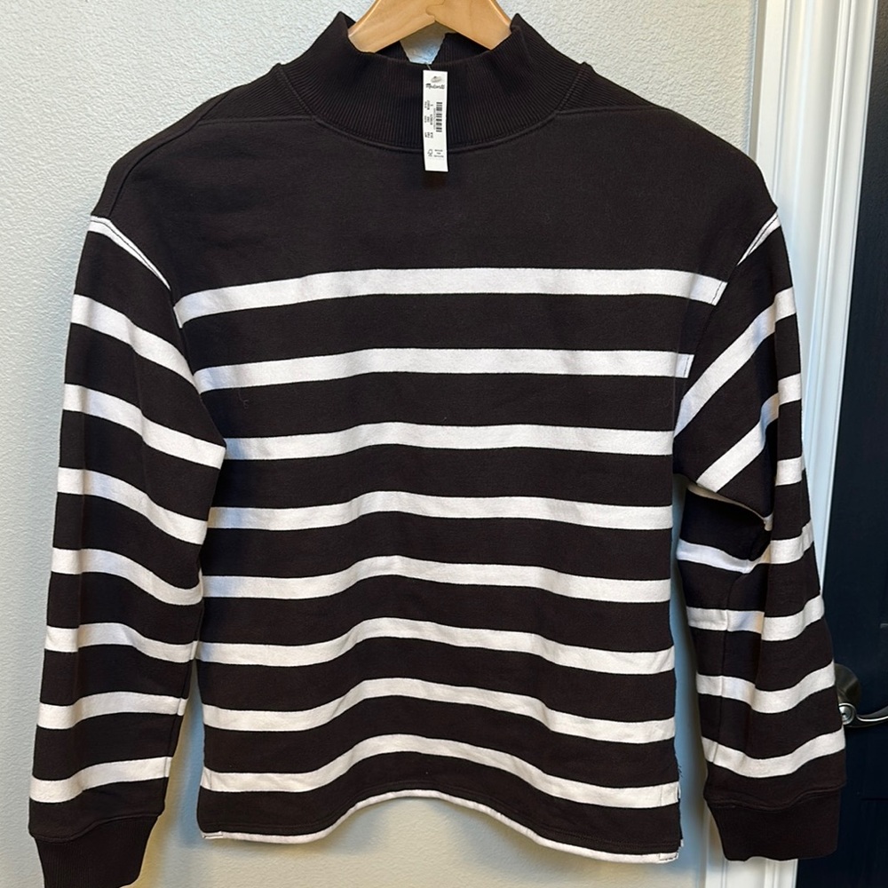 Madewell Brown and White Striped Womens Shirt